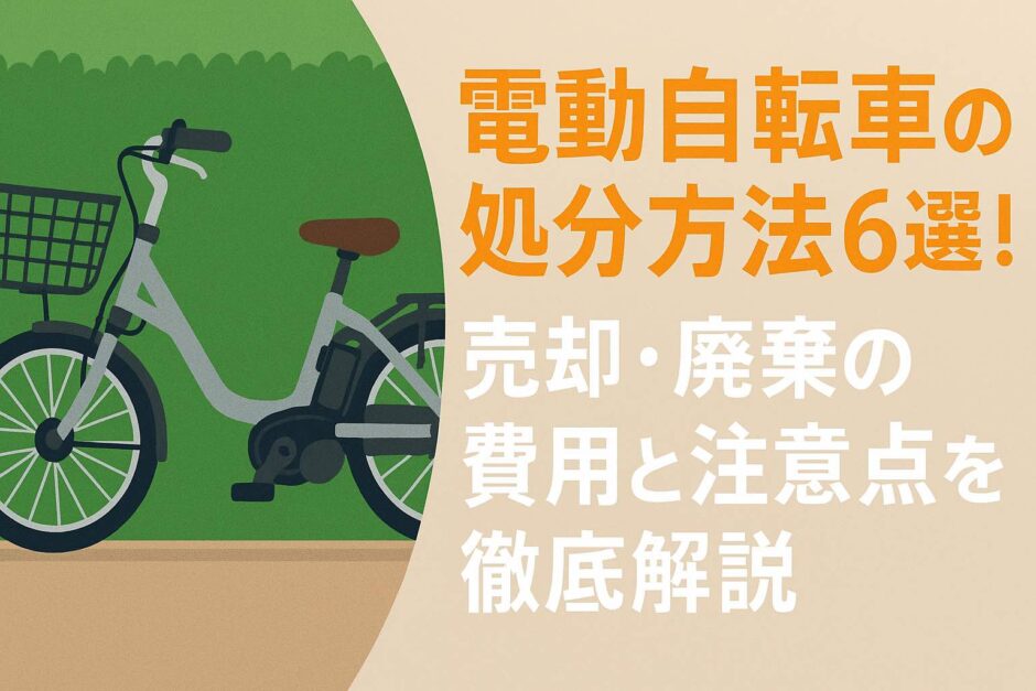 電動自転車の処分方法6選！売却・廃棄の費用と注意点を徹底解説