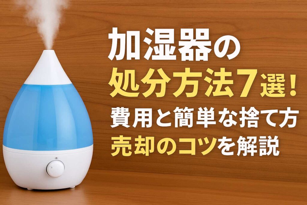 加湿器の処分方法7選！費用と簡単な捨て方、売却のコツを解説